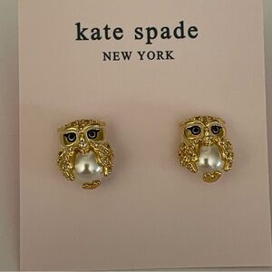 Kate Spade Gold Owl Earrings NEW
